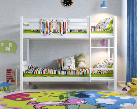 Двухъярусная кровать Сонечка с прямой лестницей 