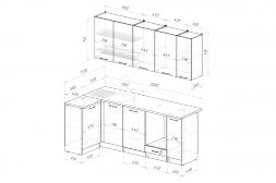 Кухонный гарнитур Альба прайм 2 400, 110х200 см (ПМ)