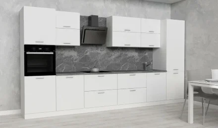 Модульная кухня АТР, белое дерево/марквина серый (400 см) 