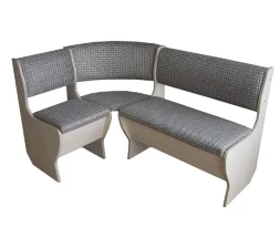 Угловая скамья Аленка-5, шимо светлый /рогожка темная