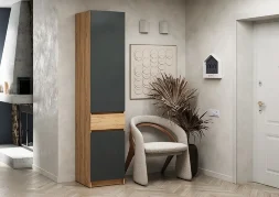 Шкаф-пенал с ящиком Стоуби ШК-500, Графит