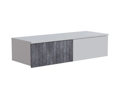 Тумба навесная Ливерпуль, белый/бетон темный 