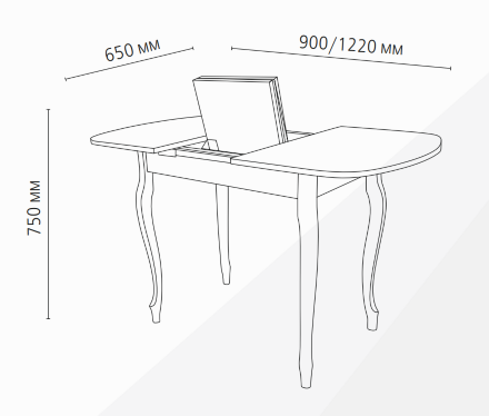 Стол обеденный Прага 5 раздвижной опора D50 