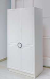 Шкаф 2-х дверный Милан, серебро