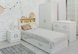 Шкаф 2-х дверный Милан, серебро