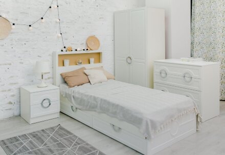 Шкаф 2-х дверный Милан, серебро 