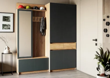 Модульная прихожая Стоуби, Графит (Композиция 2) 