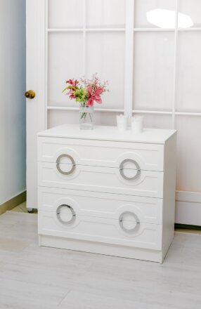 Комод 4 ящика Милан, серебро 