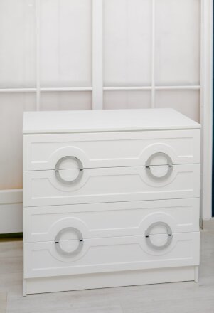 Комод 4 ящика Милан, серебро 