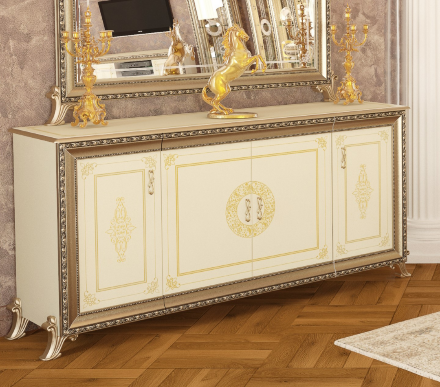 Комод 4-х дверный Версаль, Слоновая кость 