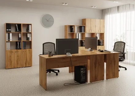 Стеллаж Офис 400 4 полки с дверцей 