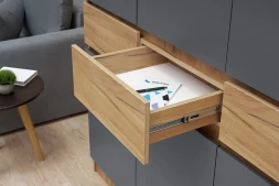 Шкаф четырехстворчатый Роджина дуб крафт / графит