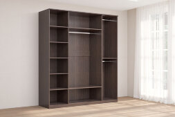 Шкаф 4 двери 2 зеркала КЭТ-4, венге