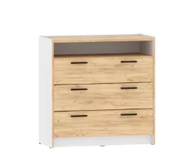 Комод Оттавия НМ 011.04, Белый Фасадный/Дуб Крафт Золотой