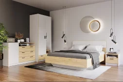 Комод Оттавия НМ 011.04, Белый Фасадный/Дуб Крафт Золотой