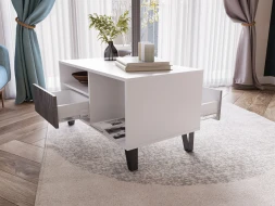 Модульная гостиная Ливерпуль, белый/бетон темный