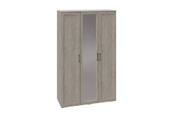 Шкаф 3 двери с зеркалом СШ-23 София, Дуб крафт белый 