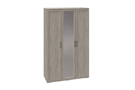 Шкаф 3 двери с зеркалом СШ-23 София, Дуб крафт белый  