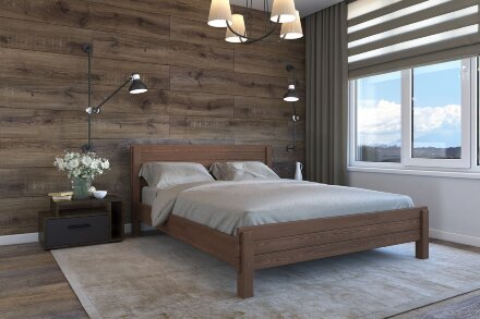Кровать из массива Рейма, дуб коньяк 