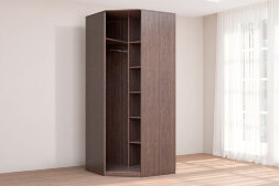 Шкаф угловой с зеркальной дверью КЭТ-4, венге