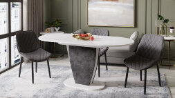 Стол обеденный раскладной Монреаль тип 1, моод темный 