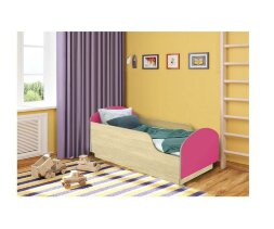 Кровать Малыш, Клен / Розовый 800х1700 