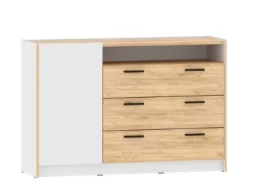 Тумба Оттавия НМ 011.59, Белый Фасадный/Дуб Крафт Золотой