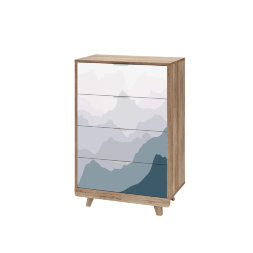 Комод Мегаполис КМ-02 дуб каньон/фотопечать Аква