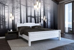 Кровать из массива Мюнхен, белый античный