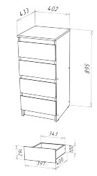Комод Т-2 Stern (Штерн), белый 
