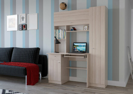 Стол компьютерный Альфа, ясень 