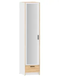 Шкаф для одежды Оттавия НМ 011.20 (фасад с зеркалом), Белый 
