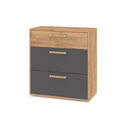 Комод 3 ящика Флорида, Графит/Дуб золотой