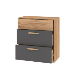 Комод 3 ящика Флорида, Графит/Дуб золотой