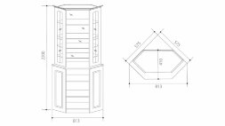 Витрина угловая с зеркалами Венеция В-12