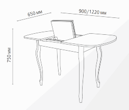 Стол обеденный Прага 5 раздвижной опора D40 