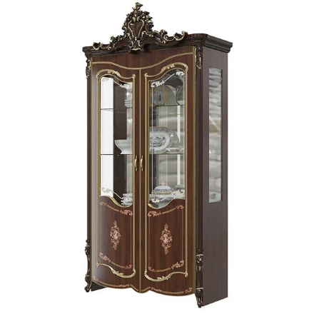 Витрина двухдверная Шейх, Орех 