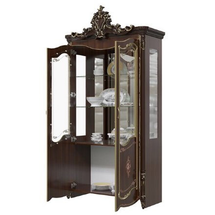 Витрина двухдверная Шейх, Орех 