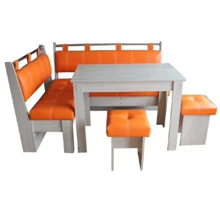 Кухонный уголок Аленка-25 (комплект со столом и табуретами) ясень шимо светлый / колледж 730 