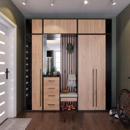 Шкаф двустворчатый Неаполь, Черный/Дуб Вотан