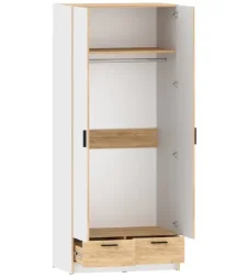 Шкаф для одежды Оттавия НМ 011.80 (фасад с зеркалом), Белый