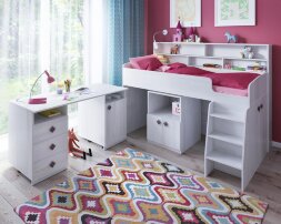 Детская кровать-чердак Малыш 5 дуб/Оранж 