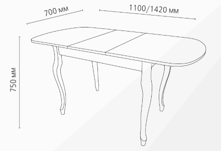 Стол обеденный Прага раздвижной опора массив МТ9 