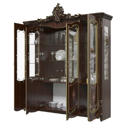 Витрина четырехдверная Шейх, Орех 