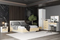 Кровать Оттавия, Белый Фасадный/Дуб Крафт Золотой