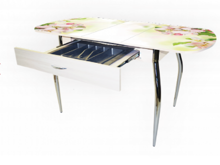 Стол обеденный Прага-1 раздвижной с ящиком опора D40 