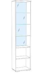 Пенал с витриной Ливорно ЛШ-4, дуб сонома