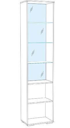 Пенал с витриной Ливорно ЛШ-4, дуб сонома 