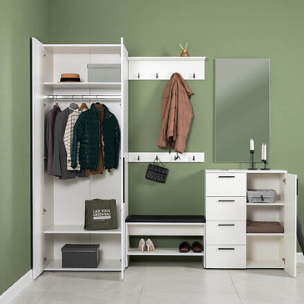 Вешалка с полкой Эйр, Белый 