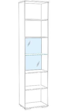 Пенал с витриной Ливорно ЛШ-5, дуб сонома 